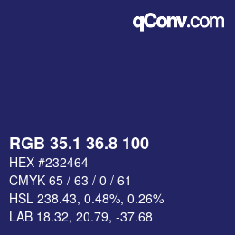 Color code: RGB 35.1 36.8 100 | qconv.com