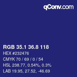 カラーコード: RGB 35.1 36.8 118 | qconv.com