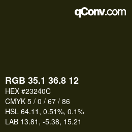 Color code: RGB 35.1 36.8 12 | qconv.com