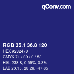 カラーコード: RGB 35.1 36.8 120 | qconv.com
