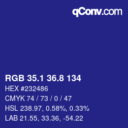 カラーコード: RGB 35.1 36.8 134 | qconv.com