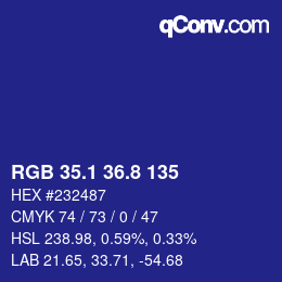 カラーコード: RGB 35.1 36.8 135 | qconv.com