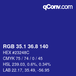 カラーコード: RGB 35.1 36.8 140 | qconv.com