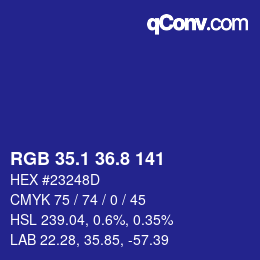 カラーコード: RGB 35.1 36.8 141 | qconv.com