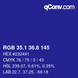 カラーコード: RGB 35.1 36.8 145 | qconv.com