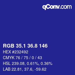 カラーコード: RGB 35.1 36.8 146 | qconv.com