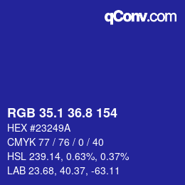 カラーコード: RGB 35.1 36.8 154 | qconv.com