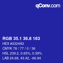 カラーコード: RGB 35.1 36.8 163 | qconv.com