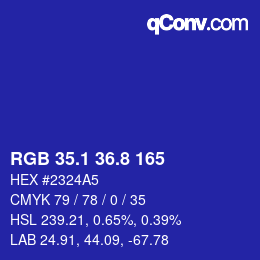 カラーコード: RGB 35.1 36.8 165 | qconv.com