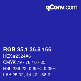 カラーコード: RGB 35.1 36.8 166 | qconv.com