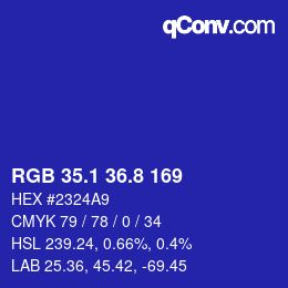 カラーコード: RGB 35.1 36.8 169 | qconv.com