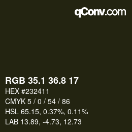 Color code: RGB 35.1 36.8 17 | qconv.com