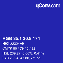カラーコード: RGB 35.1 36.8 174 | qconv.com