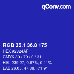 カラーコード: RGB 35.1 36.8 175 | qconv.com