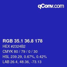 カラーコード: RGB 35.1 36.8 178 | qconv.com