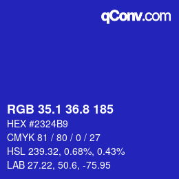 カラーコード: RGB 35.1 36.8 185 | qconv.com