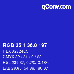カラーコード: RGB 35.1 36.8 197 | qconv.com