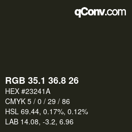 Color code: RGB 35.1 36.8 26 | qconv.com