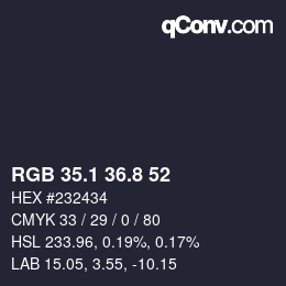 Color code: RGB 35.1 36.8 52 | qconv.com