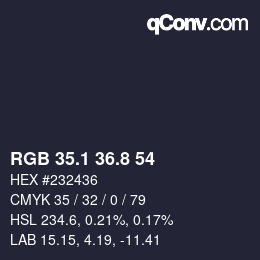 Color code: RGB 35.1 36.8 54 | qconv.com