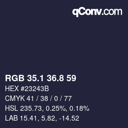 Color code: RGB 35.1 36.8 59 | qconv.com