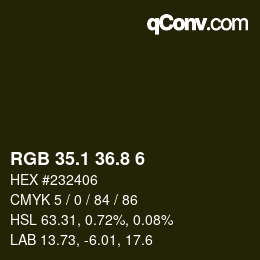 カラーコード: RGB 35.1 36.8 6 | qconv.com