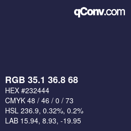 Color code: RGB 35.1 36.8 68 | qconv.com