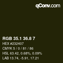 Color code: RGB 35.1 36.8 7 | qconv.com