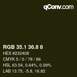 カラーコード: RGB 35.1 36.8 8 | qconv.com