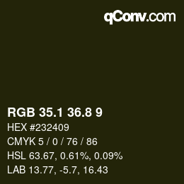 カラーコード: RGB 35.1 36.8 9 | qconv.com