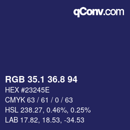 Color code: RGB 35.1 36.8 94 | qconv.com