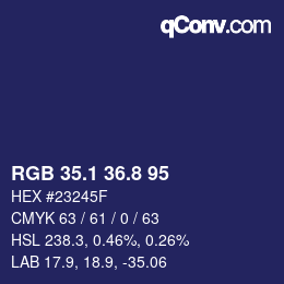 カラーコード: RGB 35.1 36.8 95 | qconv.com