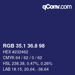 Color code: RGB 35.1 36.8 98 | qconv.com