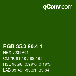カラーコード: RGB 35.3 90.4 1 | qconv.com