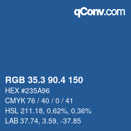 カラーコード: RGB 35.3 90.4 150 | qconv.com