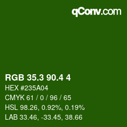 カラーコード: RGB 35.3 90.4 4 | qconv.com