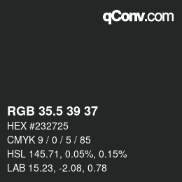 Color code: RGB 35.5 39 37 | qconv.com