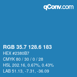 カラーコード: RGB 35.7 128.6 183 | qconv.com