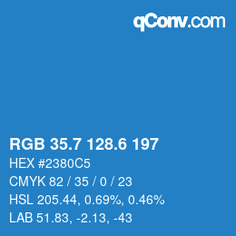 カラーコード: RGB 35.7 128.6 197 | qconv.com