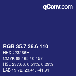 カラーコード: RGB 35.7 38.6 110 | qconv.com