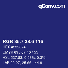 カラーコード: RGB 35.7 38.6 116 | qconv.com