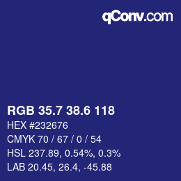 カラーコード: RGB 35.7 38.6 118 | qconv.com
