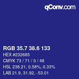 カラーコード: RGB 35.7 38.6 133 | qconv.com