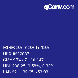 カラーコード: RGB 35.7 38.6 135 | qconv.com