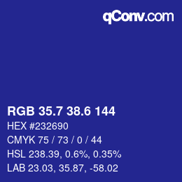 カラーコード: RGB 35.7 38.6 144 | qconv.com