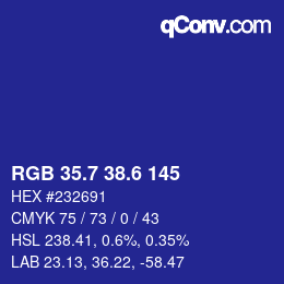 カラーコード: RGB 35.7 38.6 145 | qconv.com