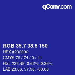 カラーコード: RGB 35.7 38.6 150 | qconv.com
