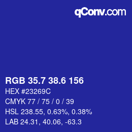 カラーコード: RGB 35.7 38.6 156 | qconv.com