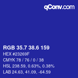 カラーコード: RGB 35.7 38.6 159 | qconv.com