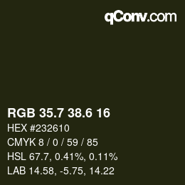 カラーコード: RGB 35.7 38.6 16 | qconv.com
